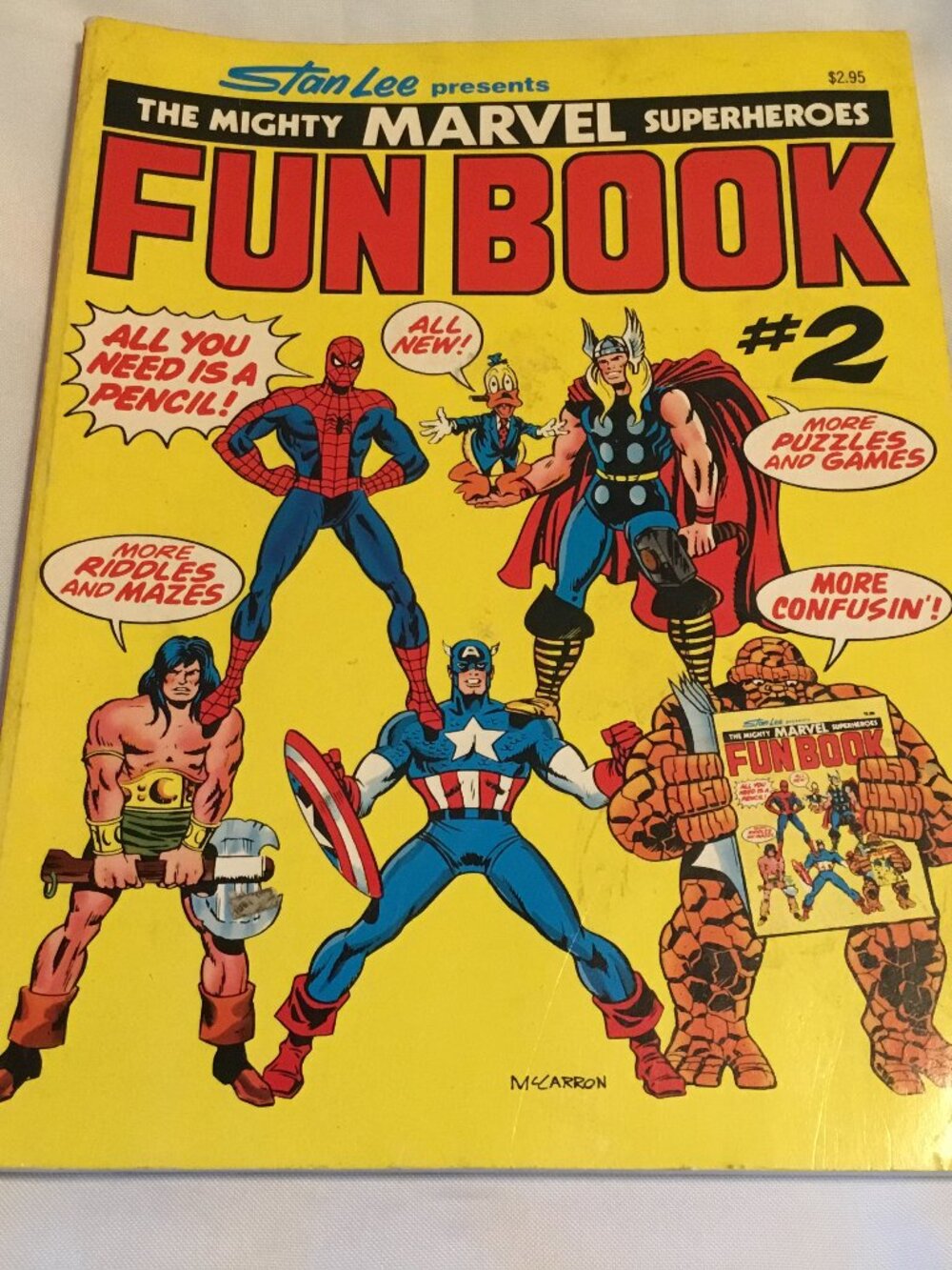 Stan Lee Mighty Marvel Superheroes FUN BOOK #2 partially used 1977 1st print